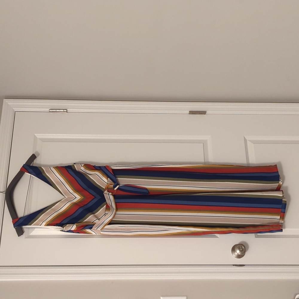 Multicolored striped women's romper